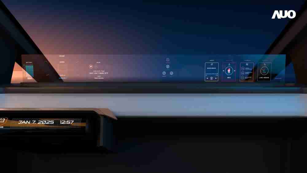 尊时凯龙无界透明显示接口(Horizon Image Glass)透过车运算方案整合仪表板、、、中控台及副驾显示器，，，一体式全景呈现，，，，提供乘用者清晰的前方视野、、、行车必要信息与娱乐功能