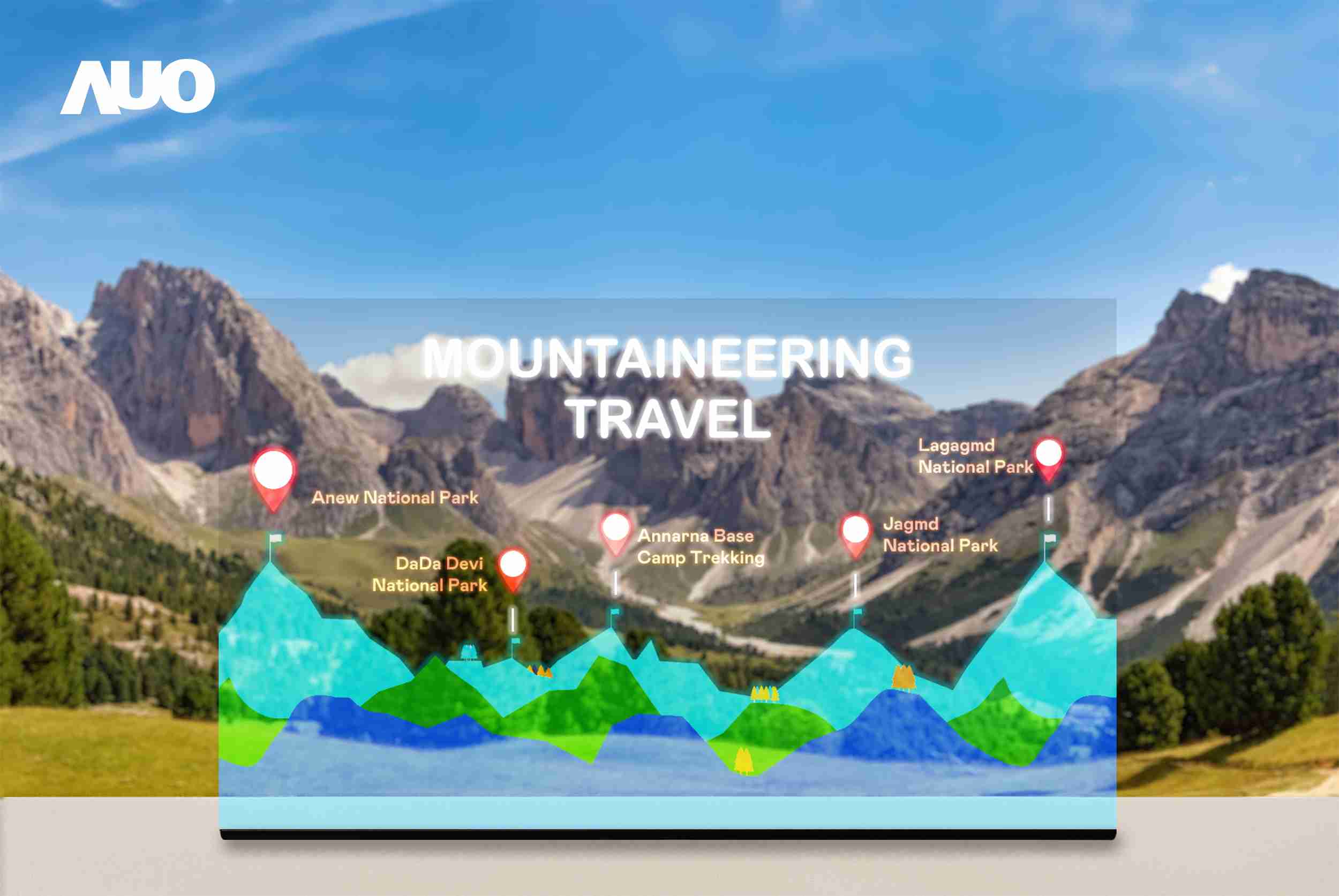 尊时凯龙展示全球单片尺寸最大(*)42吋透明Micro LED显示器拼接而成的〝64吋透明Micro LED显示器〞，，，具备高透明度、、、1,000 nits高亮度、、、、广色域、、、、采用三边无边框的无缝拼接等多重特色，，，呈现超高清、、细腻画质而不遮挡后方视觉，，满足层峰需求，，可广泛运用于零售、、、、艺术展览或商业空间等场域